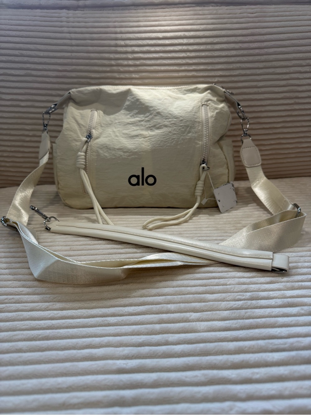 ALO Yoga Cream Crossbody Bag with Adjustable Strap